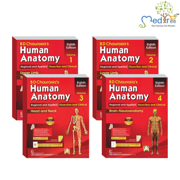 B D Chaurasia's Human Anatomy 4 Volume Set ( Vol.1 to Vol 4)